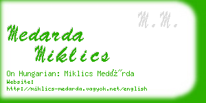 medarda miklics business card